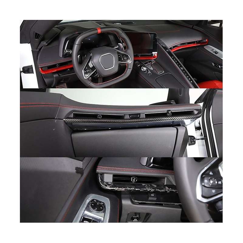 Car Console Dashboard Strip Cover Trim Sticker for C8 Z51 2020-2022(Carbon)