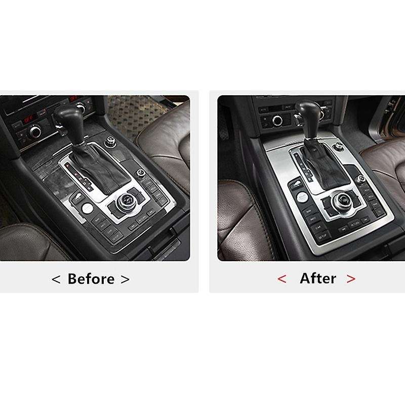 Car Console Gearshift Water Cup Holder Decoration Cover Gear Multimedia Panel Sticker Trim for  Silv