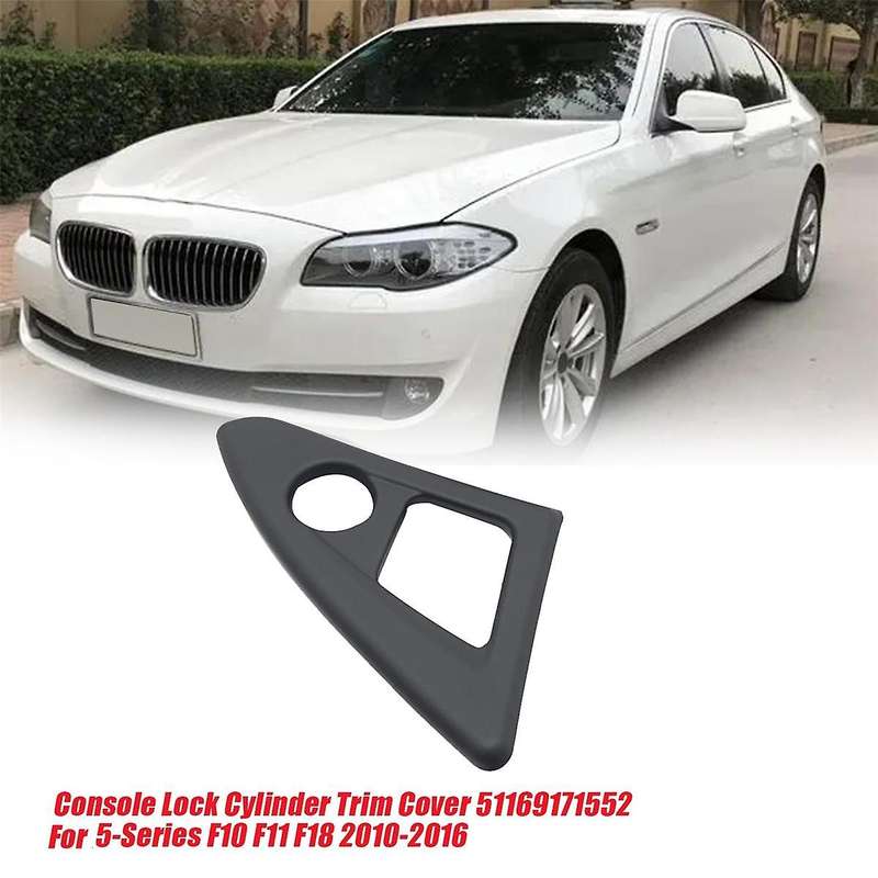 Car Console Lock Cylinder Trim Cover+Button 51169171552 for 5-Series F10 F11 F18 10-16 Armrest Box S