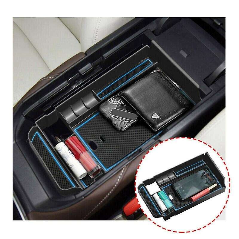 Car Console Storage Organizer Tray Armrest Box Blue for 2019-2020 -30 Storage Box
