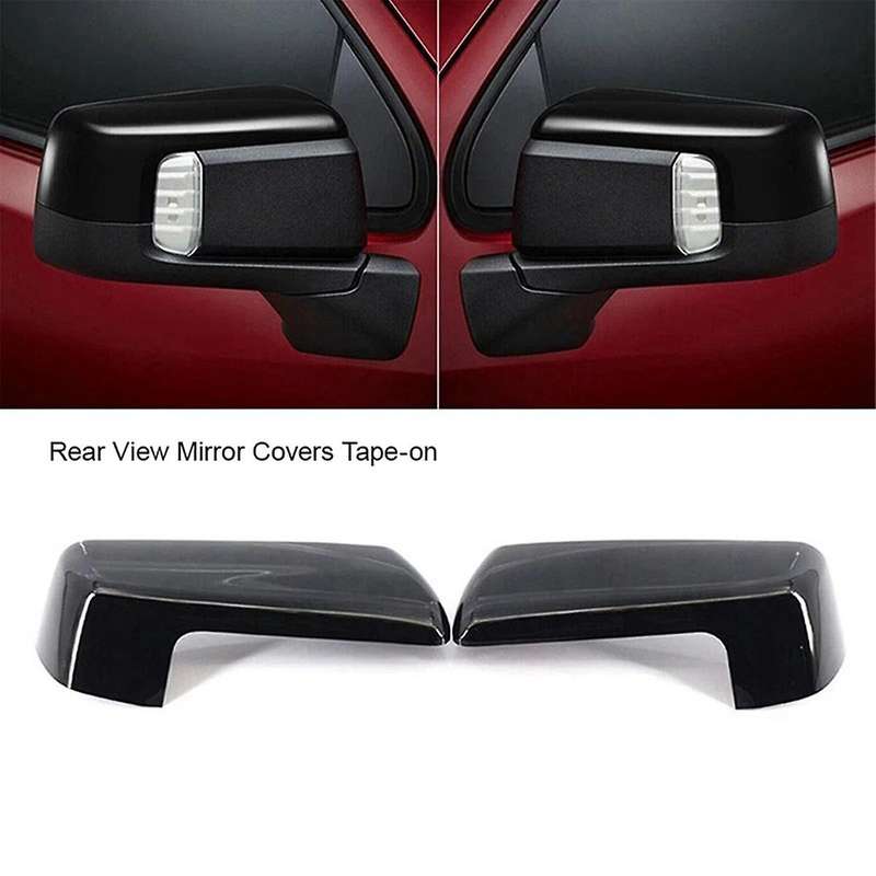 Car Conversion Glossy Black Rear View Mirror Covers Tape-on for 1500 2019-2023 94469253 84469252