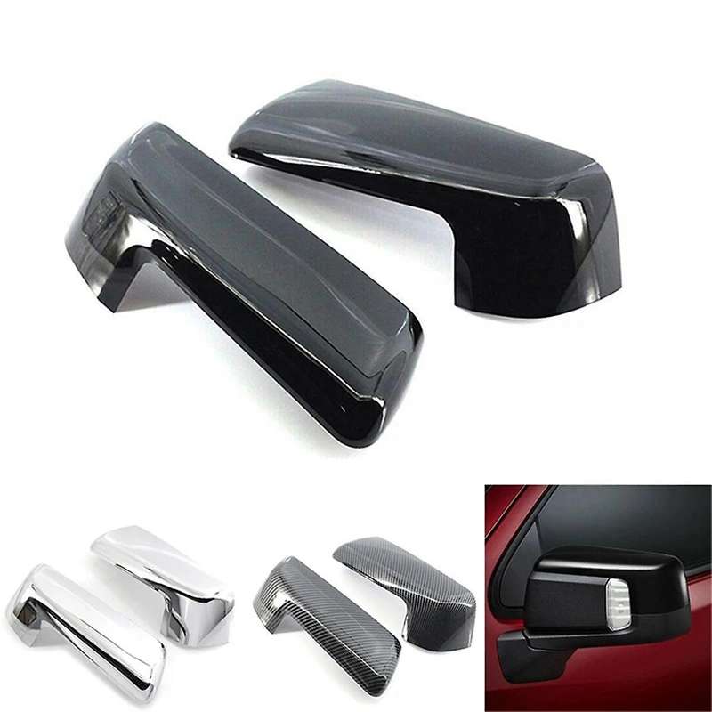 Car Conversion Glossy Black Rear View Mirror Covers Tape-on for 1500 2019-2023 94469253 84469252