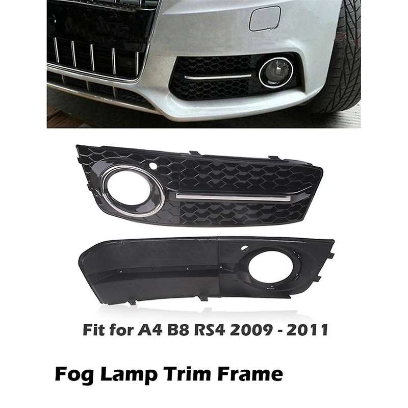 Car Conversion Fog Light Frame Front Bumper Fog Light Grille for A4 B8 Rs4 2009-2012 8k0807682a 8k08