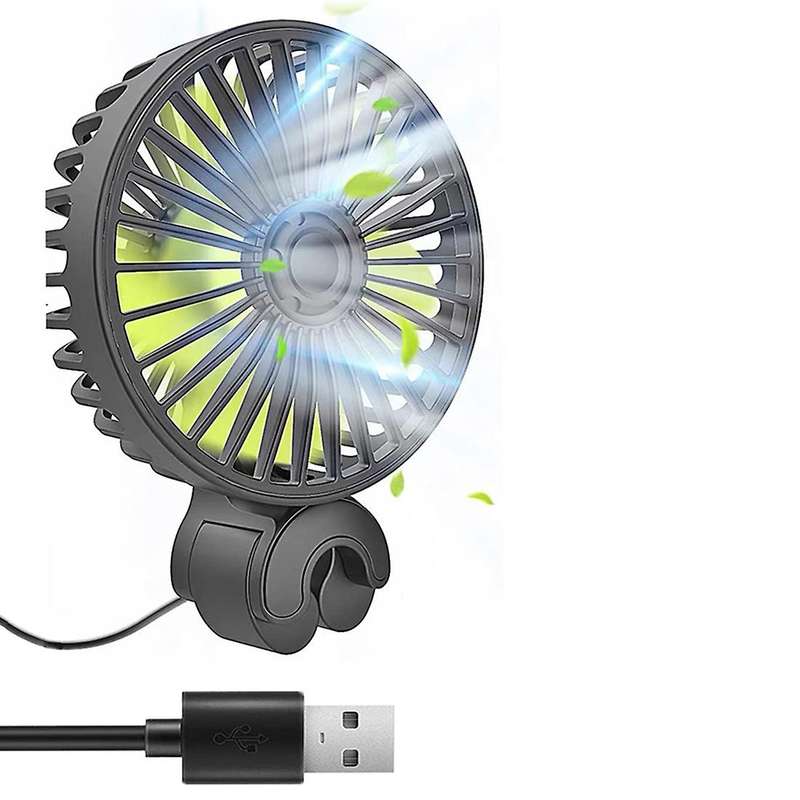 Car Cooling Fan, Usb Backseat Auto Rear Fan 3 Speed Vehicle Fan for Car Vehicle Truck Van Suv Rv Bo