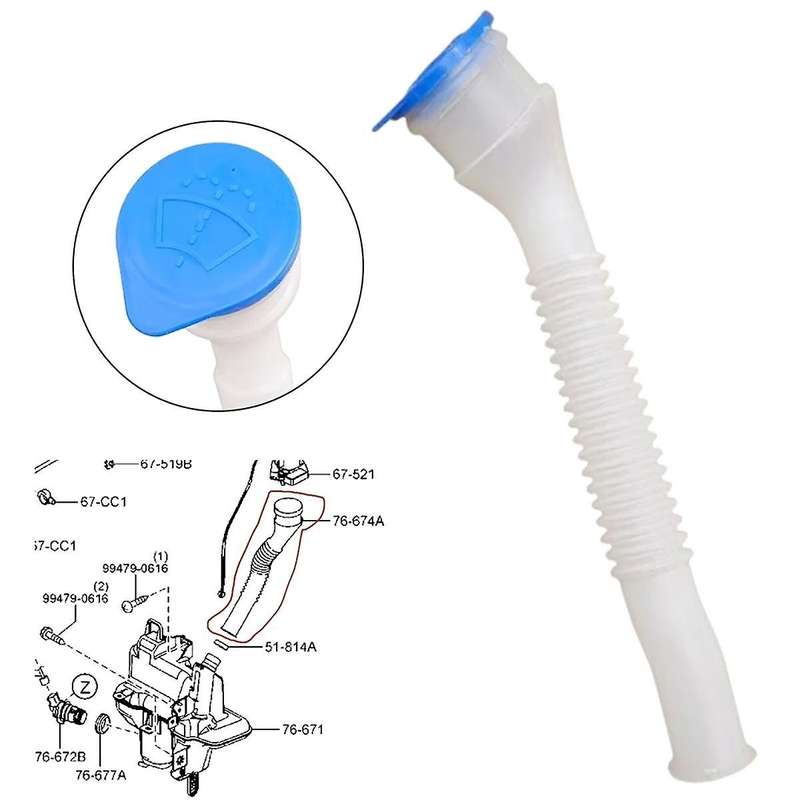 Car Cooling System GHP9-67-484 Front Window Washer Bottle Funnel Hose for 6 -5 2012-2021