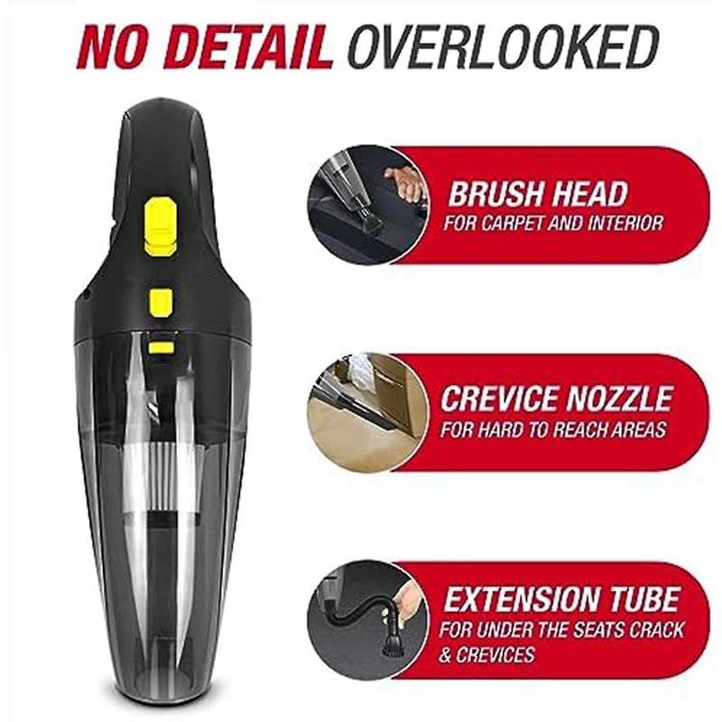 Car Cordless Vacuum Cleaner, High Power Mini Handheld Car Vacuum Cleaner, 4500 Pa Suction Power, wit