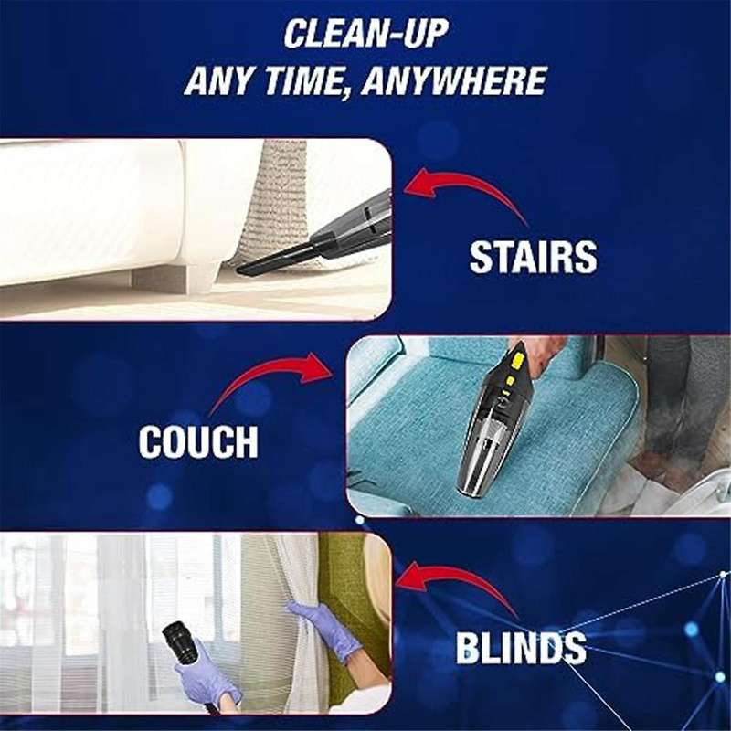 Car Cordless Vacuum Cleaner, High Power Mini Handheld Car Vacuum Cleaner, 4500 Pa Suction Power, wit