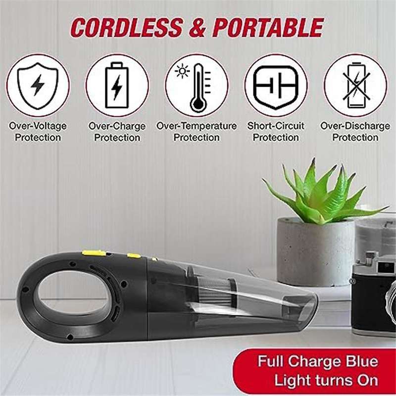 Car Cordless Vacuum Cleaner, High Power Mini Handheld Car Vacuum Cleaner, 4500 Pa Suction Power, wit