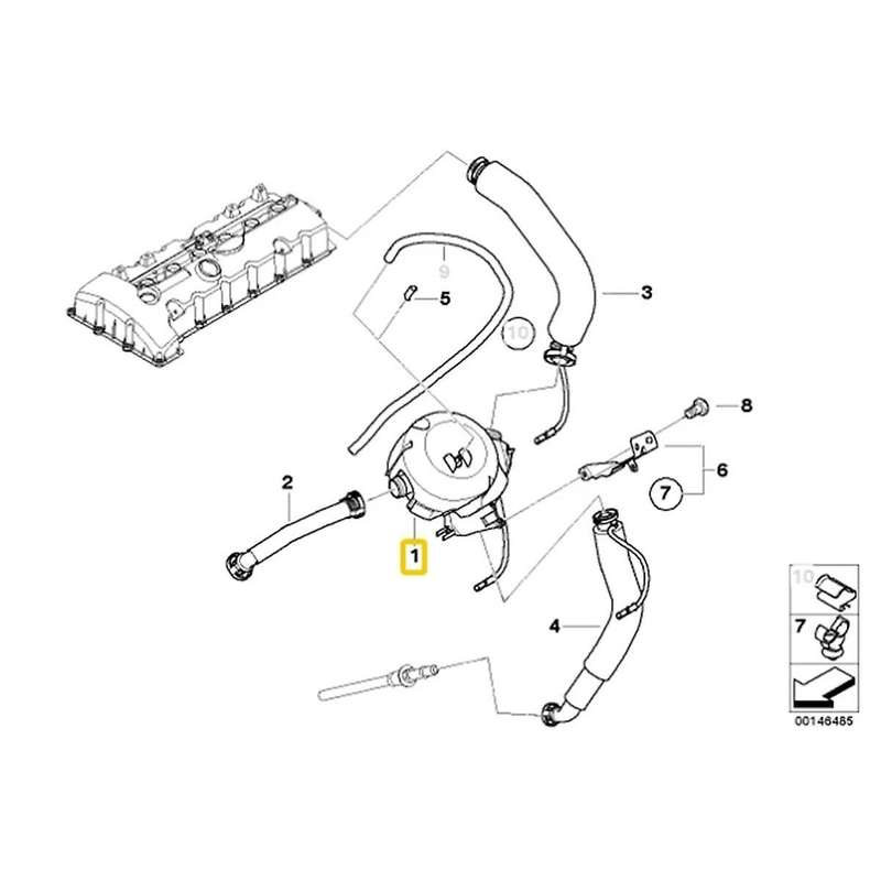 Car Crankcase Vent Valve Oil Separator for 1 5 6 7 Series E60 525I 530I E90 325I Z4 E85 11617531423