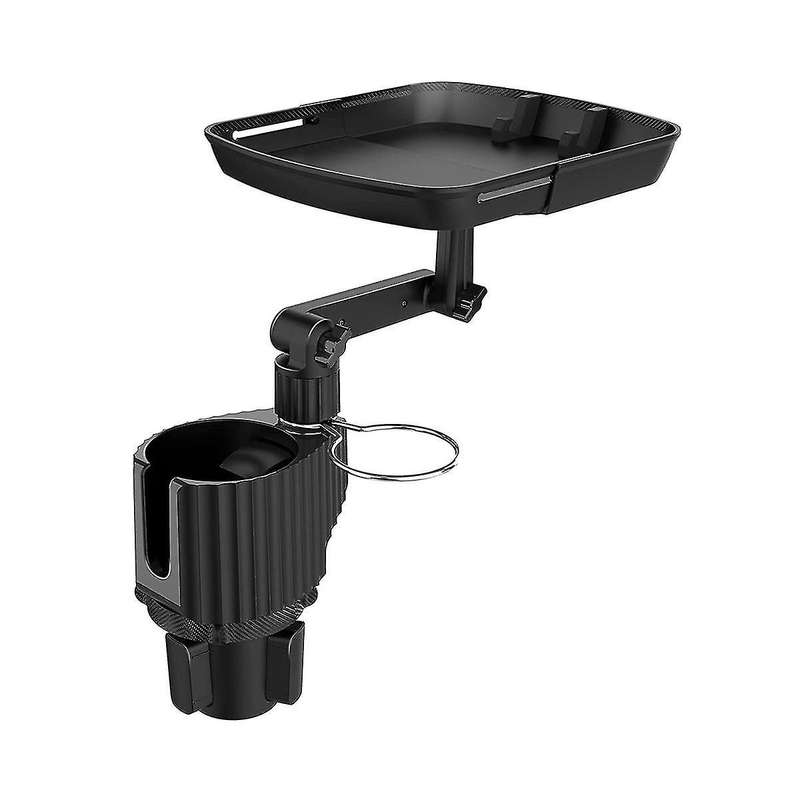 Car Cup Holder Expander with Detachable Tray, Multifunctional Car Food Tray Table for Eating with D
