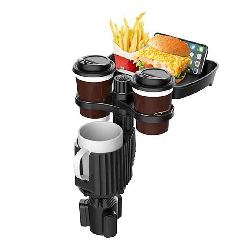 Car Cup Holder Expander Tray with Detachable Car Cup Holder Tray, Car Food Trays for Eating &cup Ho