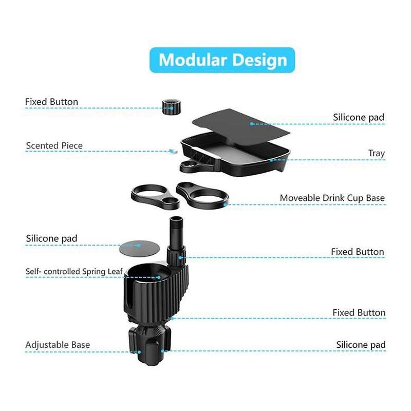 Car Cup Holder Expander Tray with Detachable Car Cup Holder Tray, Car Food Trays for Eating &cup Hol