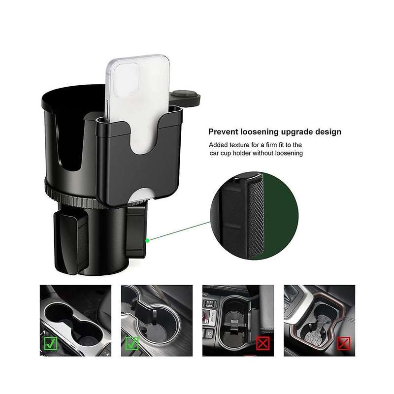 Car Cup Holder Expander, Multifunctional Cup Holder, 360 Rotation Car Drink Holders for Drink Bottle