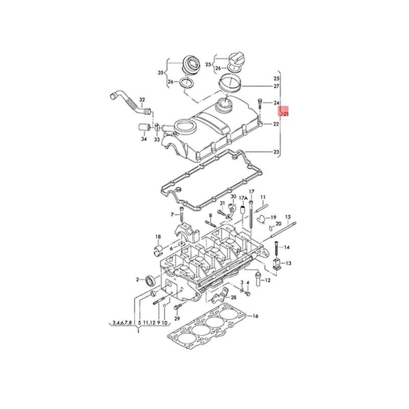 Car Cylinder Head Cover for Golf A3 1.9 TDI 038103469AD 038103469AH 038103469S