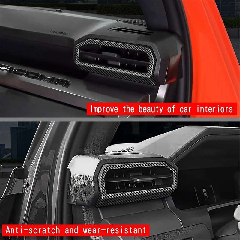 Car Dash A/C Air Conditioner Outlet Vent Cover Panel Trim for 2024 Car Interior Accessories Carbon