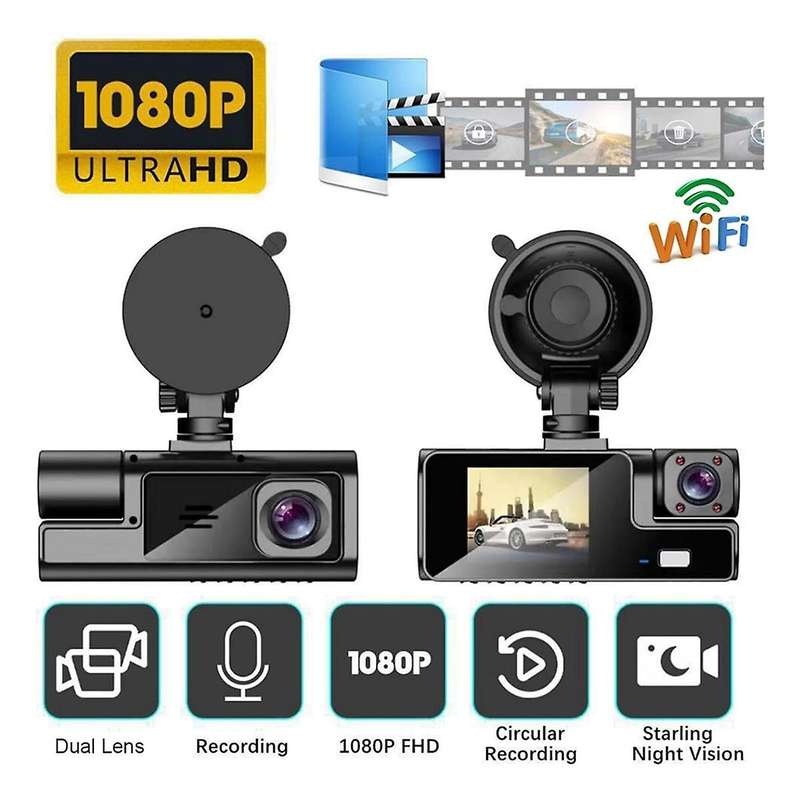 Car Dash Cam Full HD Front & Inside Car Driving Recorder Dash Camera with 140 Wide Angle, G-Sensor,L