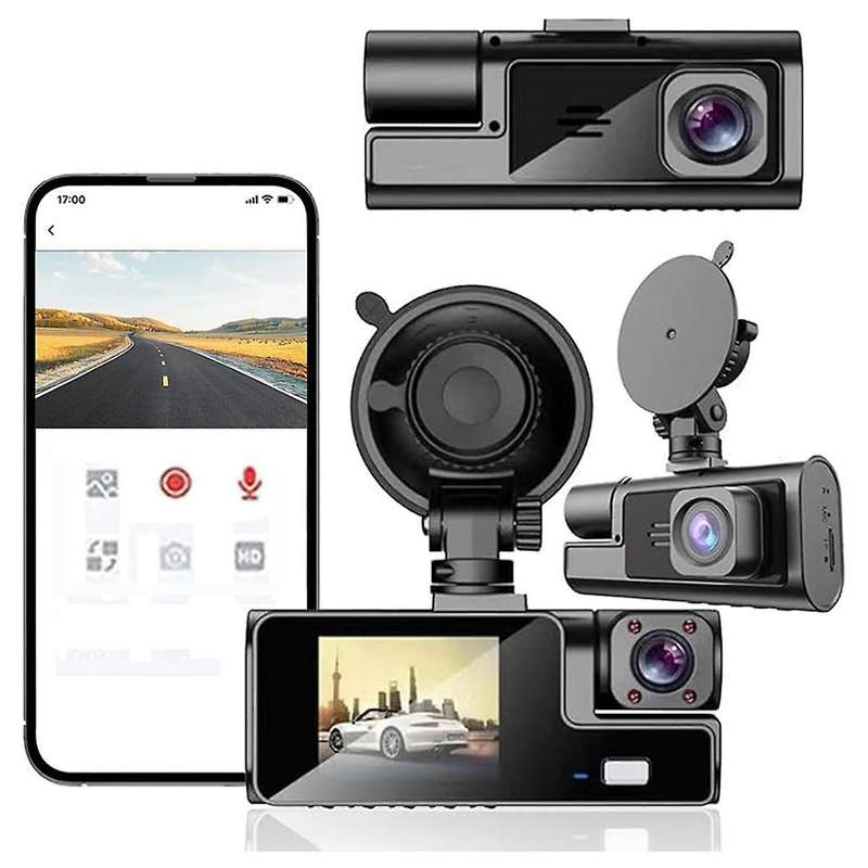 Car Dash Cam Full HD Front & Inside Car Driving Recorder Dash Camera with 140 Wide Angle, G-Sensor,L
