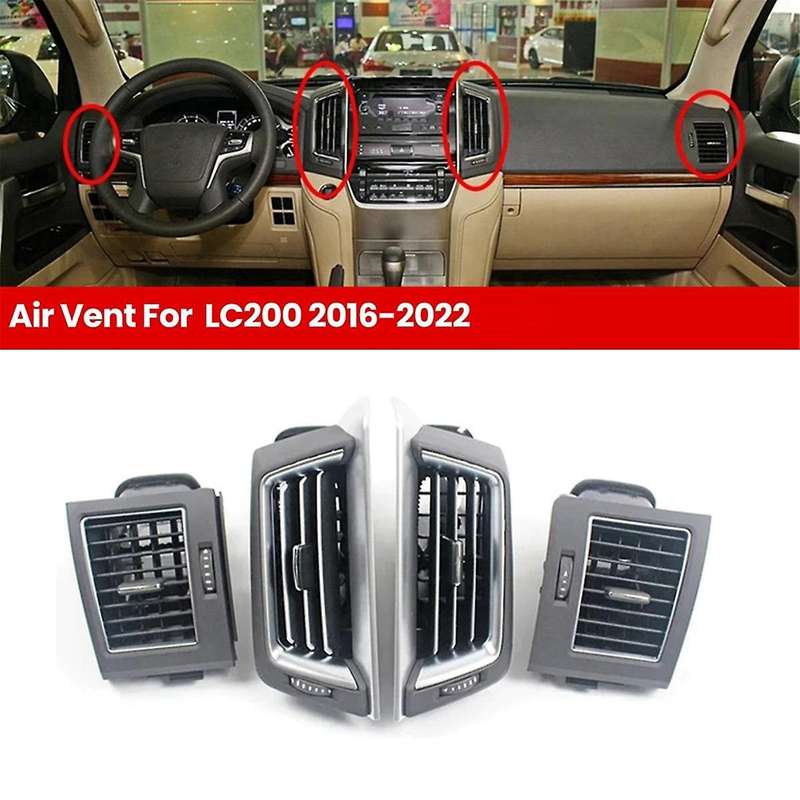 Car Dashboard A/C Air Outlet Vent Trim Central Console Grille for Land Cruiser LC200 2016-2022