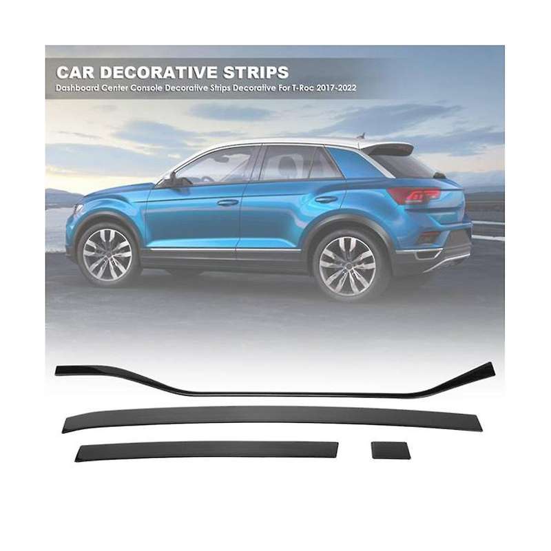 Car Dashboard Center Console Decorative Strips Decorative Accessories for 2017-2022 Black