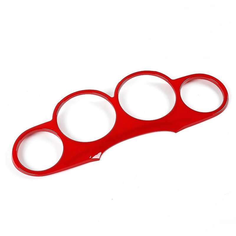 Car Dashboard Meter Instrument Cover Trim for 2009-2014 Accessories Decorative Frame Stickers, Red