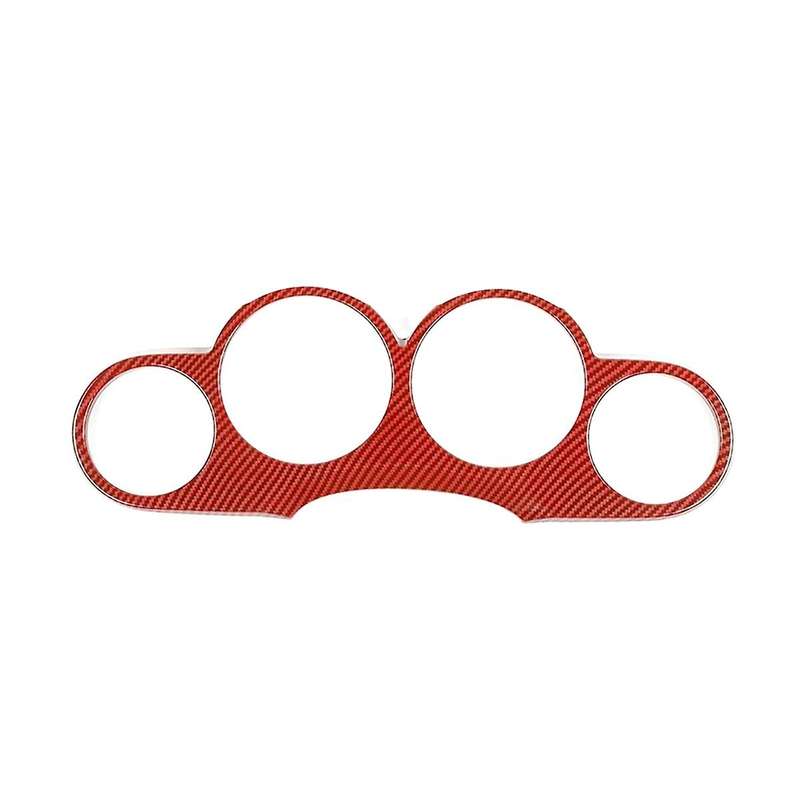 Car Dashboard Panel Frame Cover Decor Trim ABS Interior Accessories for 2009-2014 (Red Carbon Fiber)