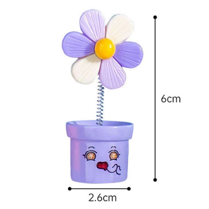 Car Dashboard Trim Flowerpot Ornament Head Shaking Dancing Flowerpot Cartoon Ornament Car Interior C