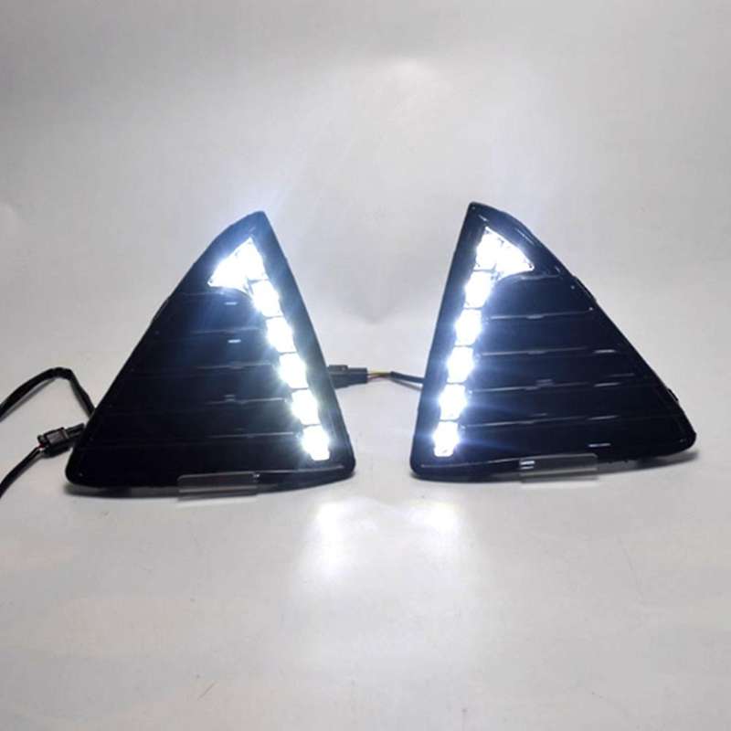 Car Daytime Running Light DRL LED Fog Lamp Cover with Yellow Turning Signal Functions for Focus 3 MK
