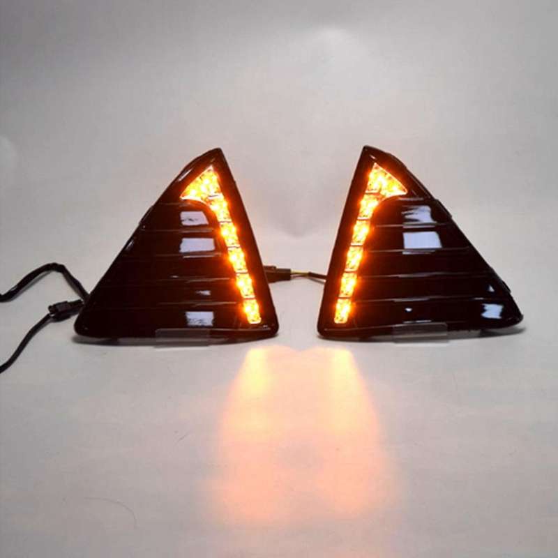 Car Daytime Running Light DRL LED Fog Lamp Cover with Yellow Turning Signal Functions for Focus 3 MK