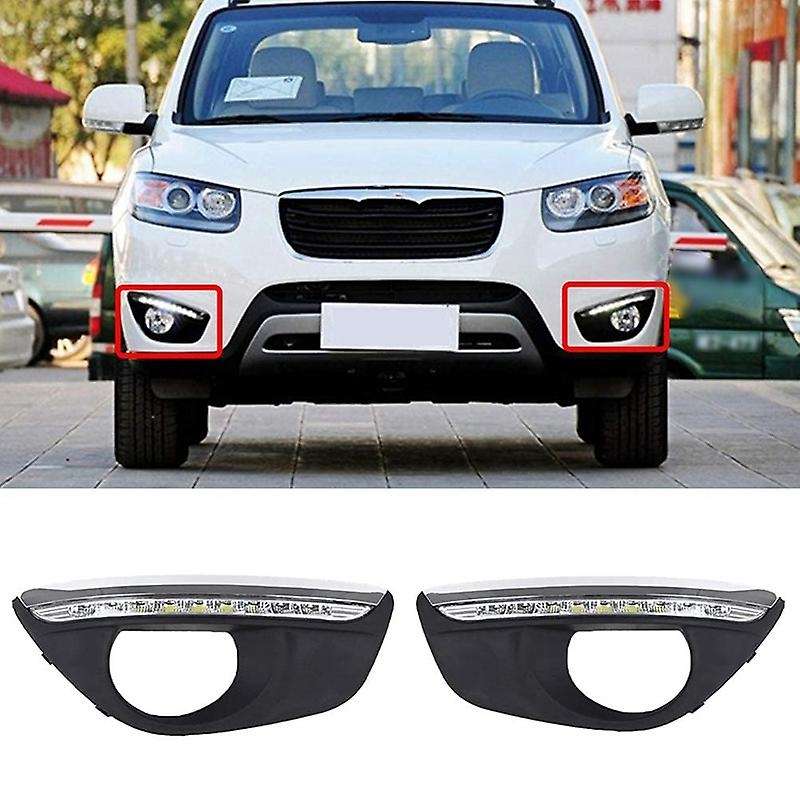 Car Daytime Running Light DRL LED Fog Lamp Cover with Yellow Turning Signal Functions for 2010-2012