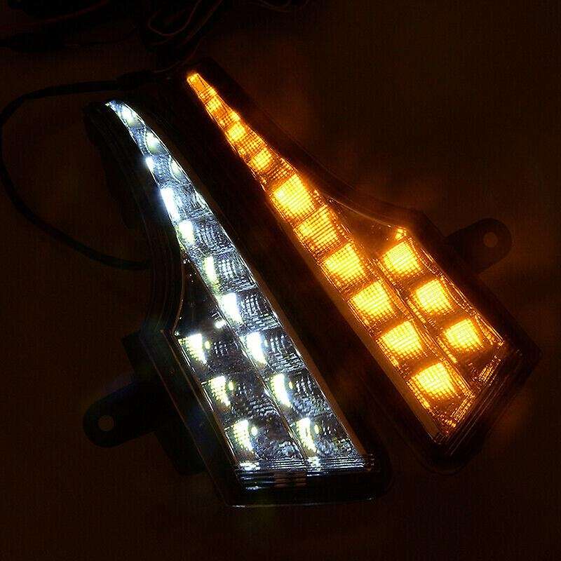 Car Daytime Running Light DRL LED Fog Lamp Cover with Yellow Turning Signal Functions for Altima Tea