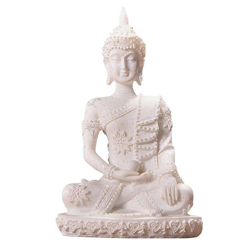 Car Decoration Nature Sandstone Buddha Figurine Sculpture Decoration for Home Car Office White