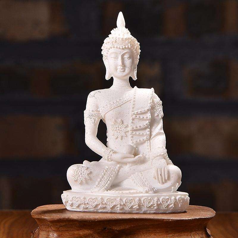 Car Decoration Nature Sandstone Buddha Figurine Sculpture Decoration for Home Car Office White