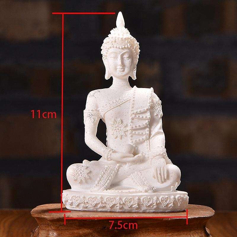 Car Decoration Nature Sandstone Buddha Figurine Sculpture Decoration for Home Car Office White