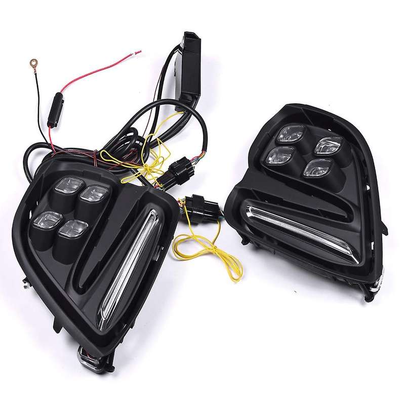 Car Daytime Running Lights Turn Signal Fog Lamp Cover 12V ABS LED DRL for Cavalier 2016-2018