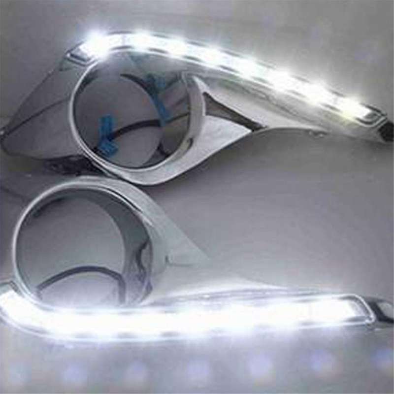Car Daytime Running Lights Waterproof Turn Signal Lights with Fog Light Holes for 2012-2013