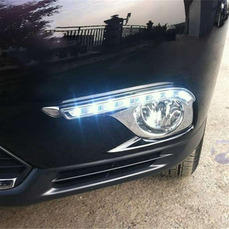 Car Daytime Running Lights Waterproof Turn Signal Lights with Fog Light Holes for 2012-2013