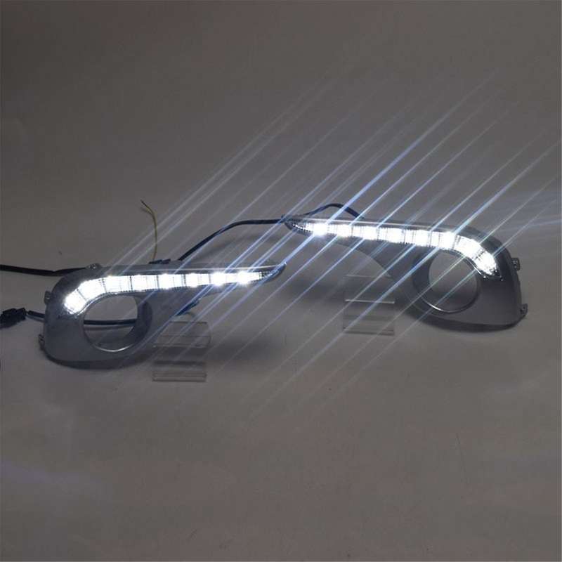Car Daytime Running Lights Waterproof Turn Signal Lights with Fog Light Holes for 2012-2013