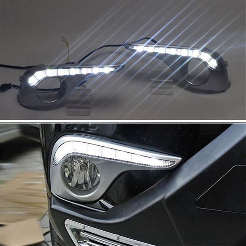 Car Daytime Running Lights Waterproof Turn Signal Lights with Fog Light Holes for 2012-2013
