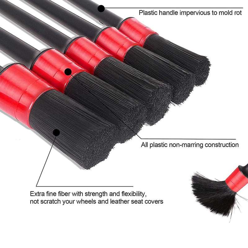 Car Detailing Brushes Set with Car Wash Mitt - Automotive Detail Cleaning Brushes Auto Car Detail Cl