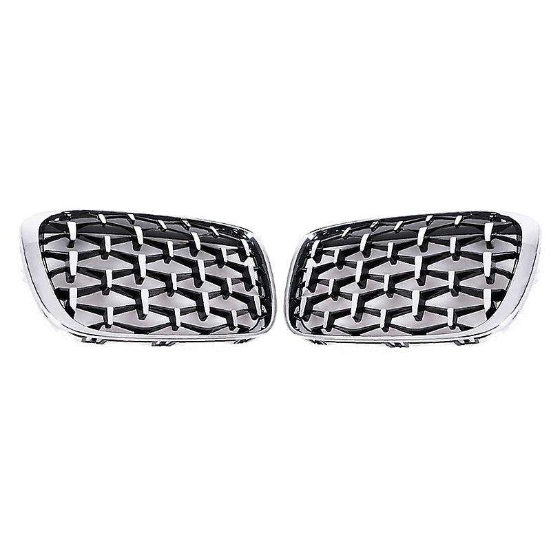 Car Diamond Front Kidney Grille Silver for  F48 F49 X1 2016-2019 Silver