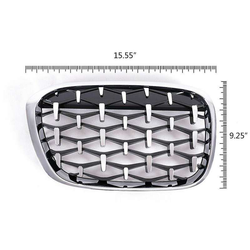 Car Diamond Front Kidney Grille Silver for  F48 F49 X1 2016-2019 Silver