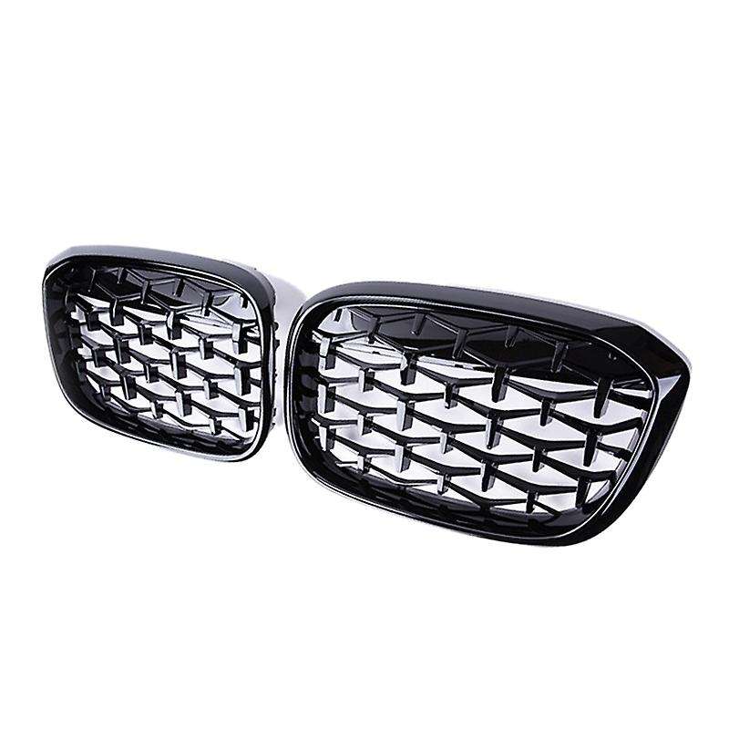 Car Diamond Front Kidney Grille Middle Net Grills Replacement Parts for X3 G01 X4 G02 G08 2018-2020