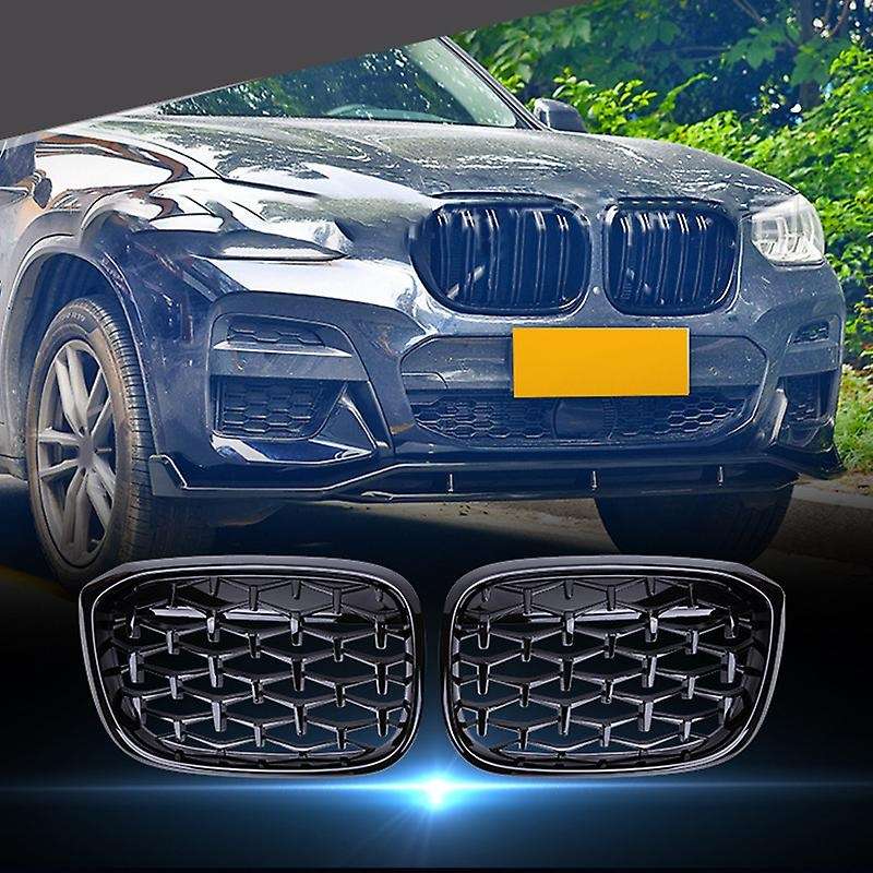 Car Diamond Front Kidney Grille Middle Net Grills Replacement Parts for X3 G01 X4 G02 G08 2018-2020