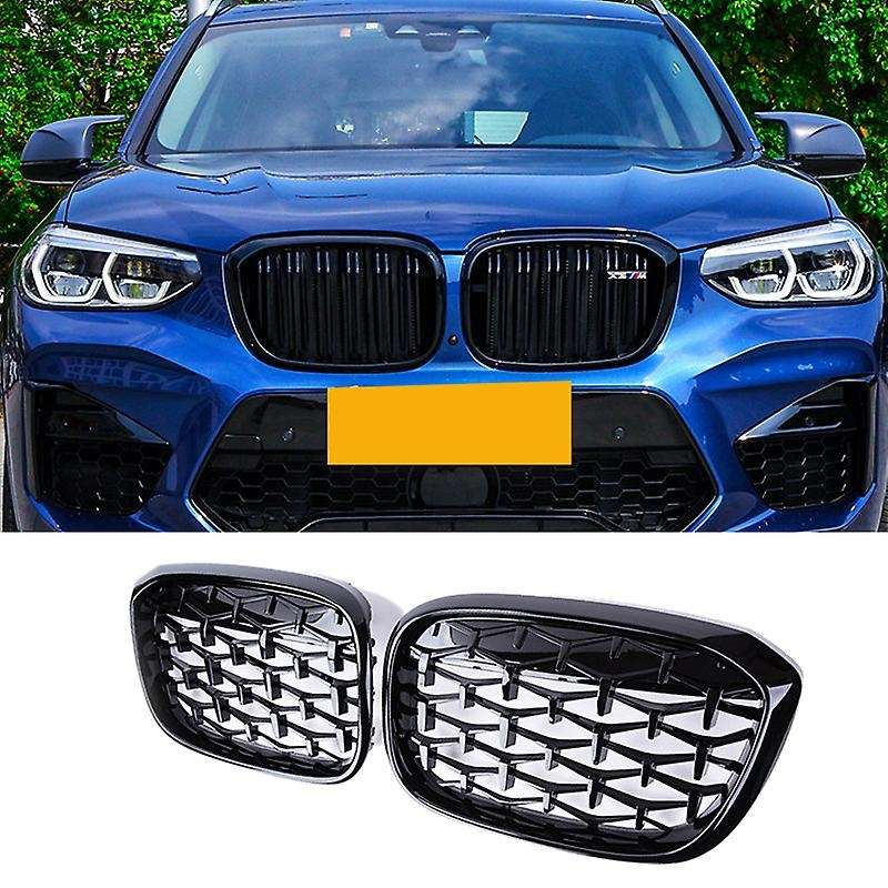 Car Diamond Front Kidney Grille Middle Net Grills Replacement Parts for X3 G01 X4 G02 G08 2018-2020