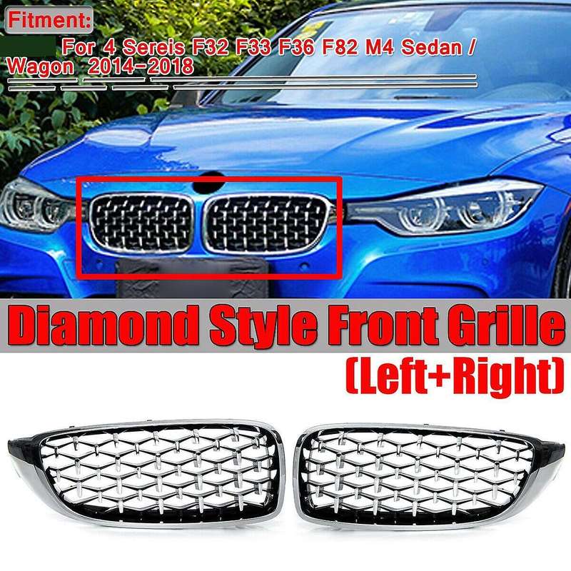 Car Diamond Front Upper Kidney Grille Grill for  4 Series F32 F33 F36 14-18