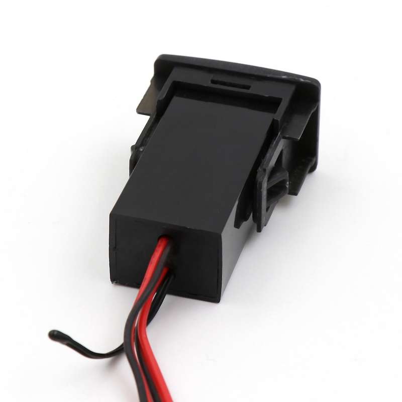 Car Digital Voltmeter Temperature Gauge 2 in 1 Voltage Temp LED Display Meter for 42X25mm