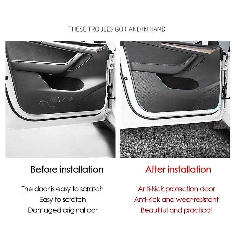 Car Door Anti Kick Mat Door Dust Proof Panel Cover Trim Door Anti-Kick Protector for Model Y 2021