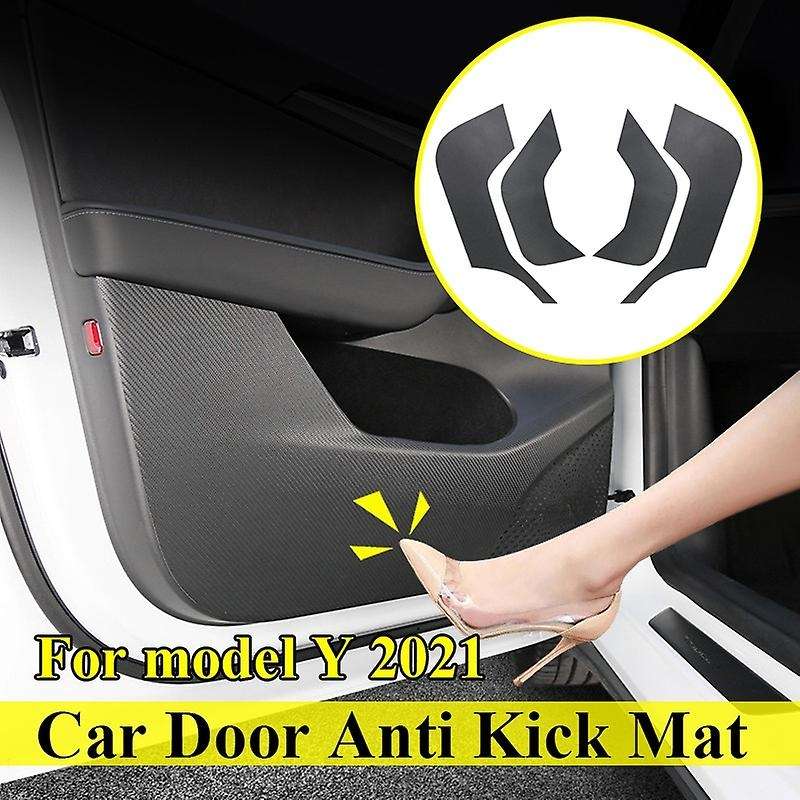 Car Door Anti Kick Mat Door Dust Proof Panel Cover Trim Door Anti-Kick Protector for Model Y 2021
