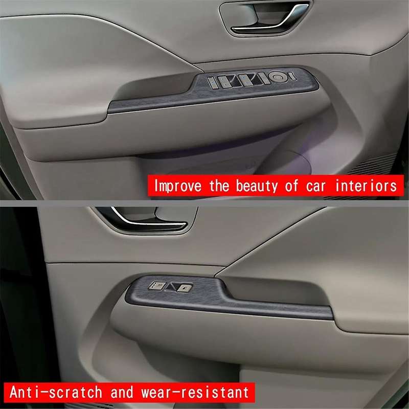 Car Door Armrest Cover Panel for 2024+ Window Glass Lift Switch Button Trim Frame Wood Grain