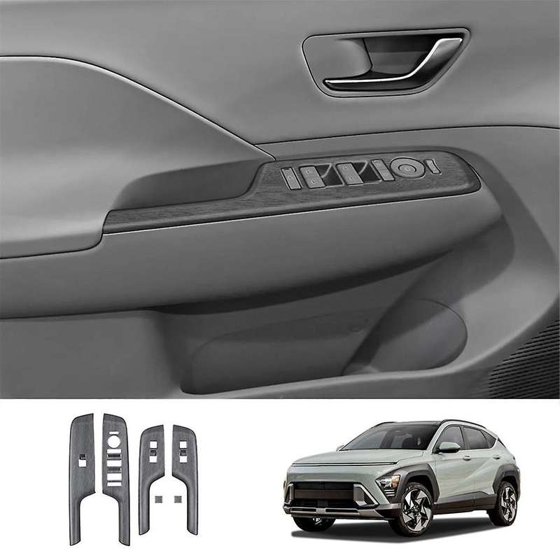 Car Door Armrest Cover Panel for 2024+ Window Glass Lift Switch Button Trim Frame Wood Grain